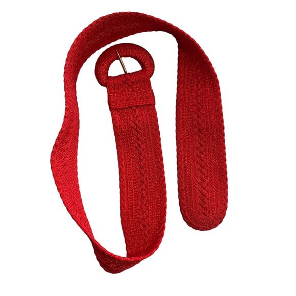 Vintage Woven Belt Collezione New York Made In USA Brown Red 2” Wide Cinch Lot 2 - Picture 9 of 12